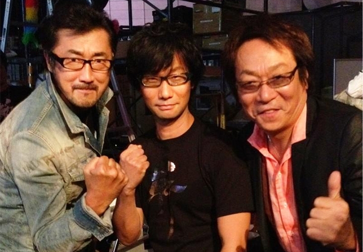 Справа налево: Акио Оцука, Хидео Кодзима, Хориути, Кэнъю (голос Райдена). Фото www.твиттер.com/hideo_kojima_en